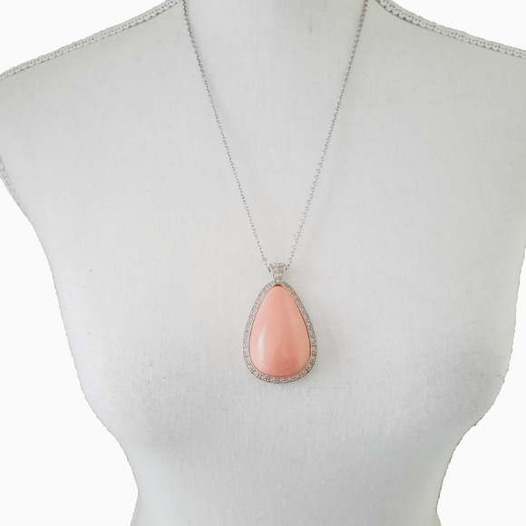 Vintage Avon 1970s Pale Fire Lucite Silver Tone Necklace & Earrings Demi-parure - Picture 2 of 7